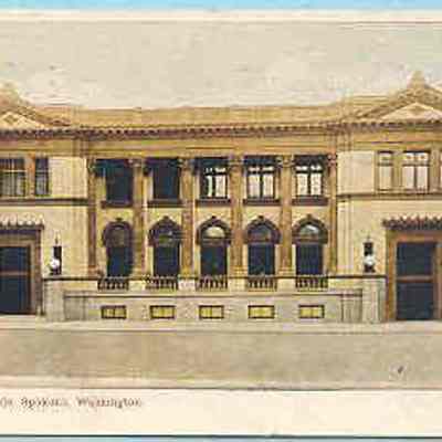 Postcard: Masonic Temple, Spokane, Washington. Postmarked July 11, 1915. From a collection of photos of Masonic Temples, collector unknown