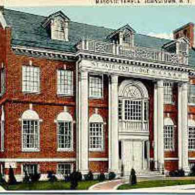Postcard: Masonic Temple, Johnstown, New York. Postmarked September 24, 1934