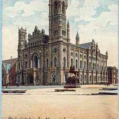 Postcard: Masonic Temple, Philadelphia, Pennsylvania. Postmarked June 14, 1906. From a collection of photos of Masonic Temples, collector unknown