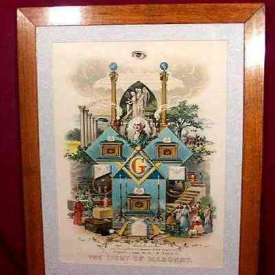 Chart: Masonic record of Frank Conrad Kern, Magnolia Lodge #20. 31 1/2" x 25 1/2"