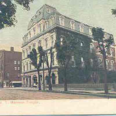 Postcard: Masonic Temple, Elmira, New York. Postmarked May 6, 1909