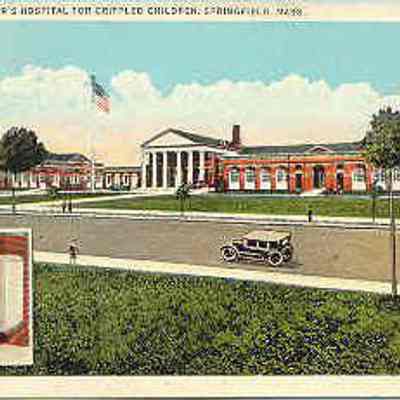 Postcard: Shriner's Hospital for Crippled Children, Springfield, Massachusetts. Postmarked August 16, 1932
