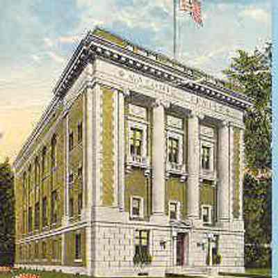 Postcard: Masonci Temple, Newburg, New York. Postmarked March 2, 1925. From a collection of photos of Masonic Temples, collector unknown