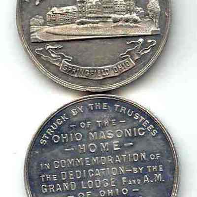 Coin: Commemoration of the dedication by the Grand Lodge of Ohio, October 23, 1895. 2" dia.