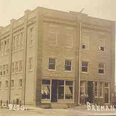Postcard: Masonic Temple, Breman, Ohio. From a collection of photos of Masonic Temples, collector unknown
