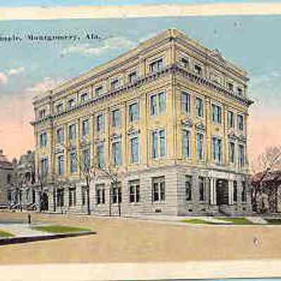 Postcard: Masonic Temple, Montgomery, Alabama. Postmarked October 18, 1911. From a collection of photos of Masonic Temples, collector unknown