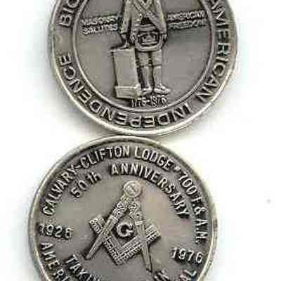 Coin: 50th anniversary of Calvary-Clifton Lodge #700, dated 1926-1976