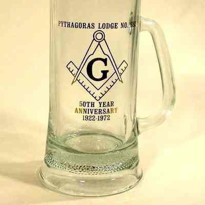 Glass: 50th Anniversary of Pythagoras Lodge #G82, 1922-1972