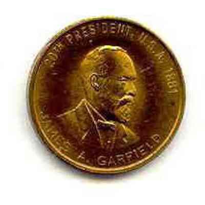 Coin/Medal: James Garfield. Brass 1 1/2" dia