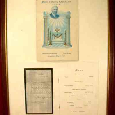 Program: Program and menu for Warren G. Harding from New Jersey. Framed