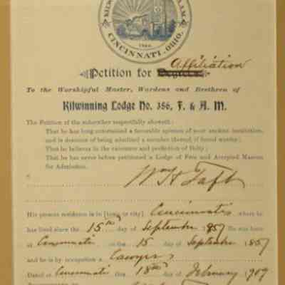 Petition: For affiliation for #356 for William H. Taft, dated February, 1909