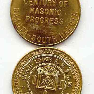 Coin: Pocket coin Grand Lodge of South Dakota, Century of Masonic Progress.
