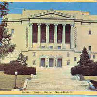 Postcard: Masonic Temple, Dayton, Ohio. Postmarked July 10, 1951. From a collection of photos of Masonic Temples, collector unknwon