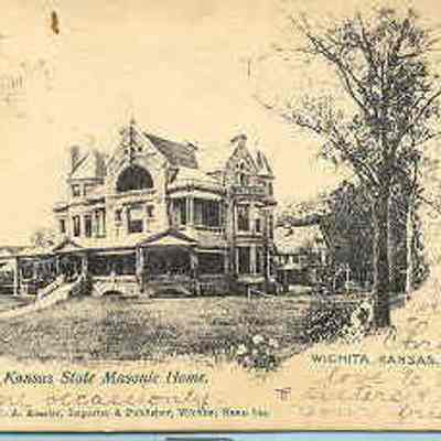 Postcard: Masonic Home, Wichita, Kansas. Postmarked November 26, 1906