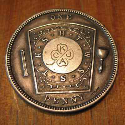 Coin, Commemorative: Marion Chapter No. 62 R.A.M. pocket coin. Chartered October 15th, 1855. 1 1/4" diameter