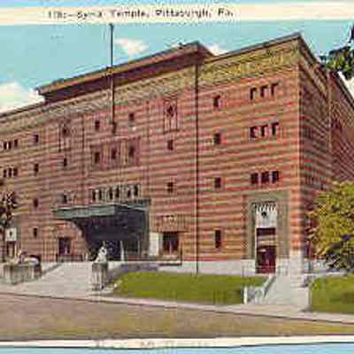 Postcard: Shrine Temple, Pittsburgh, Pennsylvania. Postmarked March 29, 1927