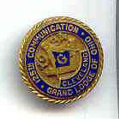 Pin: 125th Annual Communication of the Grand Lodge of Ohio dated 1934 in Cleveland, Ohio