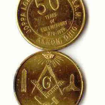 Coin: 50th Anniversary of Masonry Joppa Lodge #666, dated 1920-1970