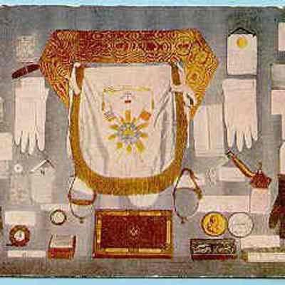 Postcard: A collection of relics of George Washington's. Property of Washington-Alexandria Lodge No. 22