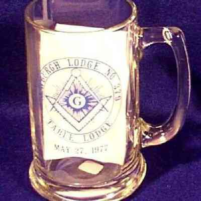 Glass: Table Lodge, Newburgh Lodge #379, dated May 27, 1977