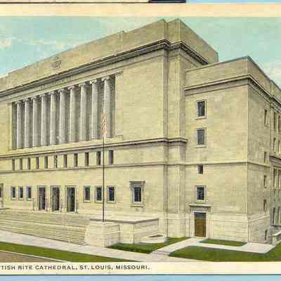 Postcard: Scottish Rite Cathedral, St. Louis, Missouri. Postmarked October 31, 1927