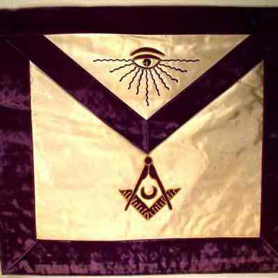 Apron: Grand Lodge Officer, Junior Grand Deacon. Purple and white