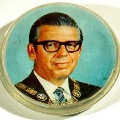 Paperweight: Donald M. Thompson, dated 1970