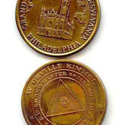 Coin: Pocket coin, Masonic Temple, Philadelphia, PA