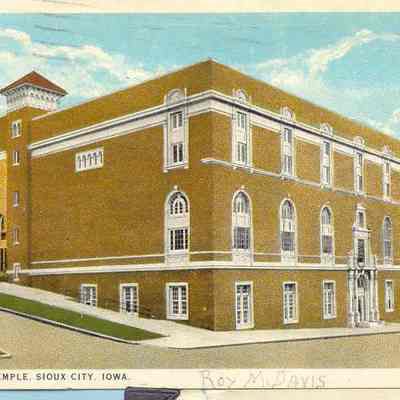 Postcard, Masonic Temple, Sioux City, Iowa. From a collection of photos of Masonic Temples, collector unknown