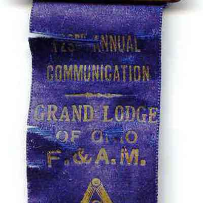 Badge from the 123rd Annual Communication of Grand Lodge