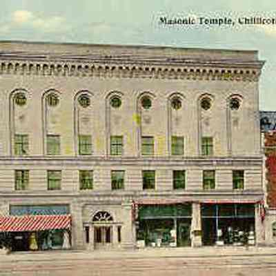 Postcard: Picture postcard of Masonic Temple, Chillicothe, Ohio. Postmarked 1917. From a collection of photos of Masonic Temples, collector unknown.