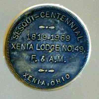 Coin: Sesquicntennial Celebration Xenia Lodge $39 F. & A. M. 1819-1969