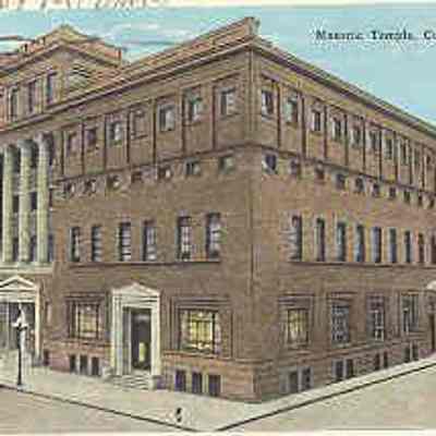 Postcard: Masonic Temple, Columbus, Ohio. Postmarked 1921. From a collection of photos of Masonic Temples, collector unknown