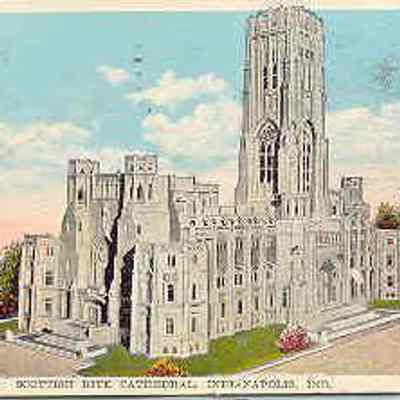 Postcard: Scottish Rite Cathedral, Indianapolis, Indiana. Postmarked May 23, 1929