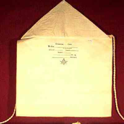 Apron: White leather with blank space for dates. No information.