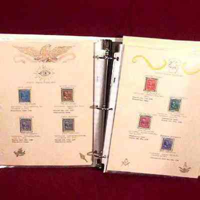 Stamp, Postage: Stamp collection assembled in honor of famous Masons of the world who have dedicated their lives to country and people