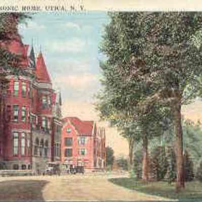Postcard: Masonic Home, Utica, New York. Postmarked January 10, 1922