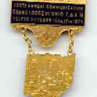Pin: 120th Annual Communication of the Grand Lodge of Ohio dated 1929