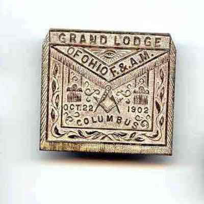 Pin: Annual Communication of the Grand Lodge of Ohio dated October 22, 1902
