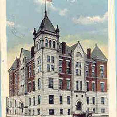 Postcard: Masonic Temple, Logansport, Indiana. Postmarked August 1, 1918. From a collection of hotos of Masonic Temples, collector unknown