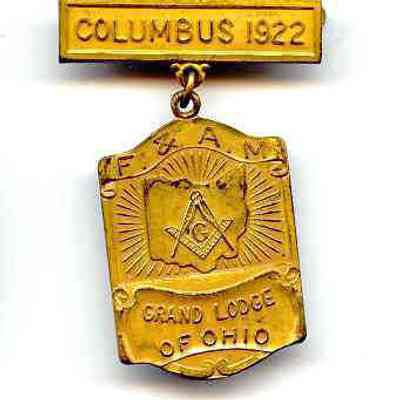 Pin: Annual Communication of the Grand Lodge of Ohio dated 1922