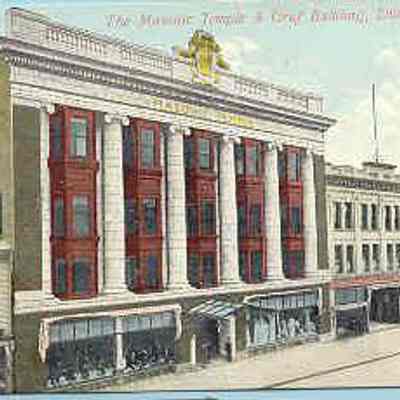 Postcard: Masonic Temple, Dunkirk, New York. From a collection of photos of Masonic Temples, collector unknown