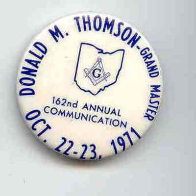 Badge/ pin from the 162nd Annual Communication GL of Ohio