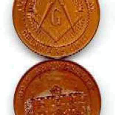 Coin: 100th Anniversary iram Lodge #18, Delaware, Ohio, dated January 21, 1911. 2" diam/Copper color