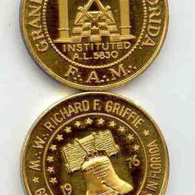 Coin: Grand Lodge of Florida, dated 1976