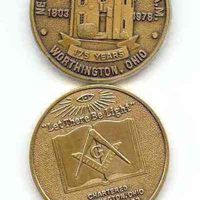 Coin: 175th Anniversary of New England Lodge #4 dated 1978