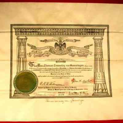 Scottish Rite Southern jurisdiction certificate