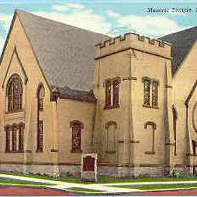 Postcard: Masonic Temple, Sedalia, Missouri. Postmarked August 1, 1949. From a collection of photos of Masonic Temples, collector unknown.