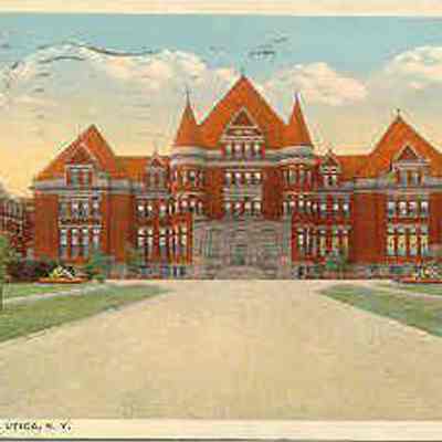 Postcard: Masonic Home, Utica, New York. Postmarked December 3, 1917