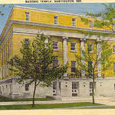 Postcard: Masonic Tenmple, Huntington, Indiana. From a collection of photos of Masonic Temples, collector unknown